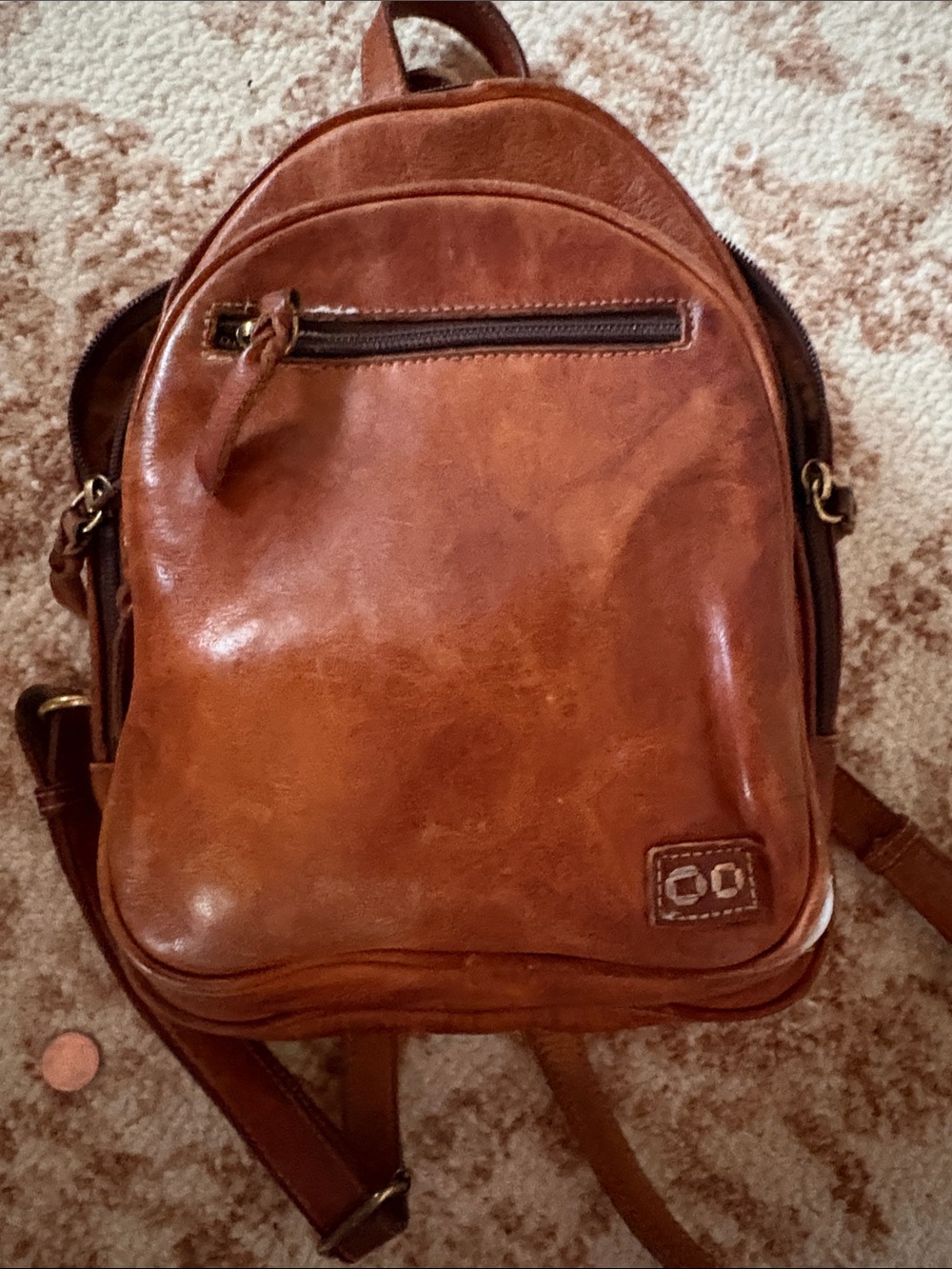 Bed Stu Dominique backpack leather purse . Small damage at lower corner. - Picture 8 of 9